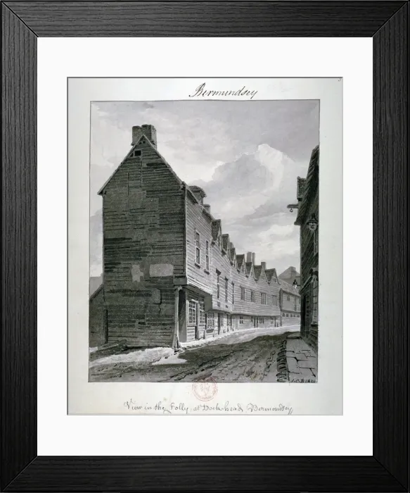 Framed Print : Dockhead Folly, Bermondsey, London, 1820. Artist: John Chessell Buckler Framed Print : Dockhead Folly, Bermondsey, London, 1820. Artist: John Chessell Buckler