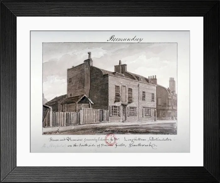 Framed Print : View of houses on the south side of Snowsfields, Bermondsey, London, 1828. Artist Framed Print : View of houses on the south side of Snowsfields, Bermondsey, London, 1828. Artist