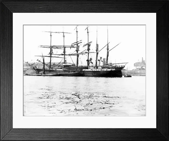 Framed Print : Sailing ships at St Katharines Dock, London, c1905 Framed Print : Sailing ships at St Katharines Dock, London, c1905