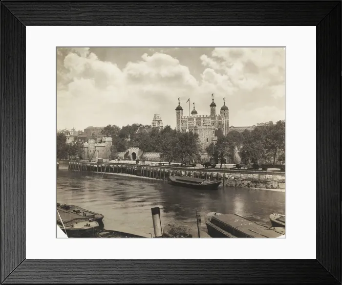 Framed Print : Tower of London from Tower Bridge, London, 1933 Framed Print : Tower of London from Tower Bridge, London, 1933