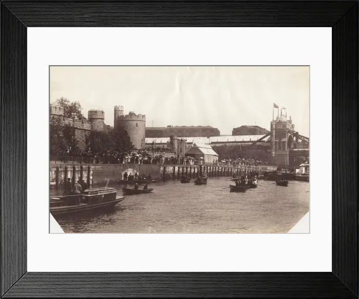 Framed Print : View of part of Tower Bridge from the River Thames, London, 1894 Framed Print : View of part of Tower Bridge from the River Thames, London, 1894