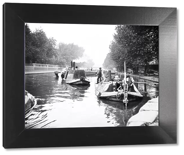 Boats on Regents Canal, London, c1905