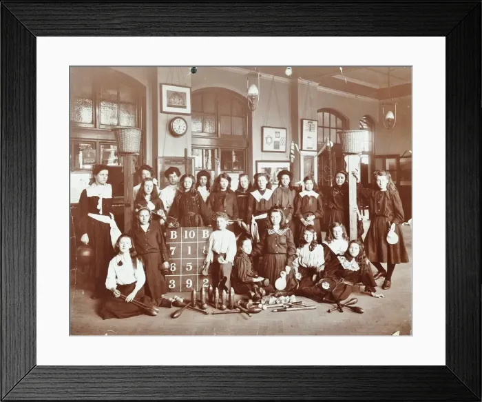 Framed Print : Girls sports club members, Cromer Street School / Argyle School, St Pancras, London, 1906 Framed Print : Girls sports club members, Cromer Street School / Argyle School, St Pancras, London, 1906