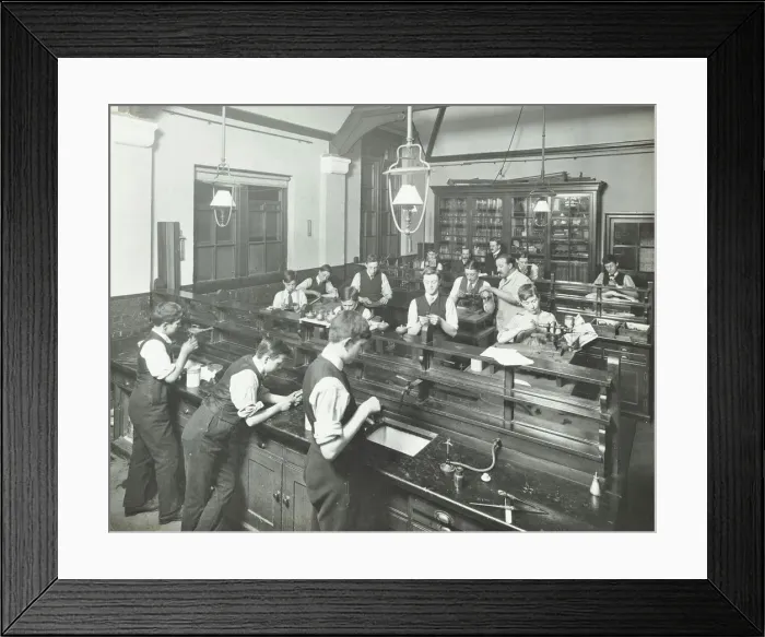 Framed Print : Technical instruction, Haselrigge Road School, Clapham, London, 1914 Framed Print : Technical instruction, Haselrigge Road School, Clapham, London, 1914