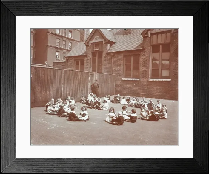 Framed Print : Playground scene, Hugh Myddelton School, Finsbury, London, 1906 Framed Print : Playground scene, Hugh Myddelton School, Finsbury, London, 1906