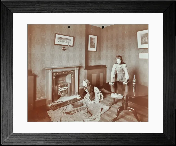 Framed Print : Housewifery lesson, Morden Terrace School, Greenwich, London, 1908 Framed Print : Housewifery lesson, Morden Terrace School, Greenwich, London, 1908