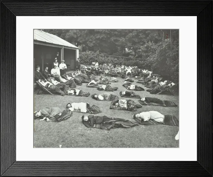 Framed Print : Children resting in the garden, Birley House Open Air School, Forest Hill, London, 1908 Framed Print : Children resting in the garden, Birley House Open Air School, Forest Hill, London, 1908