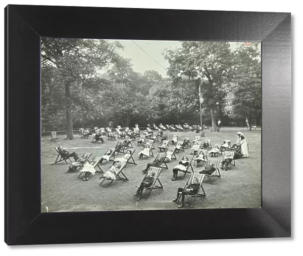 Children resting in deck chairs, Bostall Woods Open Air School, London, 1907