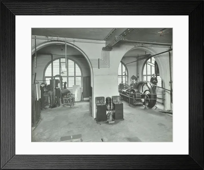 Framed Print : Mechanical laboratory, Battersea Polytechnic, London, 1912 Framed Print : Mechanical laboratory, Battersea Polytechnic, London, 1912