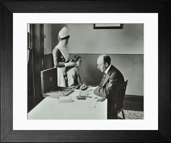 Framed Print : Consulting Room, Norwood School treatment centre, London, 1911 Framed Print : Consulting Room, Norwood School treatment centre, London, 1911