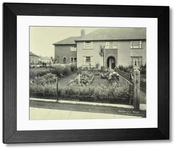Framed Print : Front garden of 61 Barnes Avenue, on the Castelnau Estate, Barnes, London, 1930 Framed Print : Front garden of 61 Barnes Avenue, on the Castelnau Estate, Barnes, London, 1930