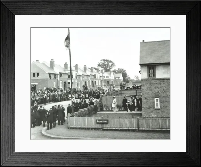 Framed Print : Opening ceremony on Ruislip Street, Totterdown Estate, Wandsworth, London, 1903 Framed Print : Opening ceremony on Ruislip Street, Totterdown Estate, Wandsworth, London, 1903