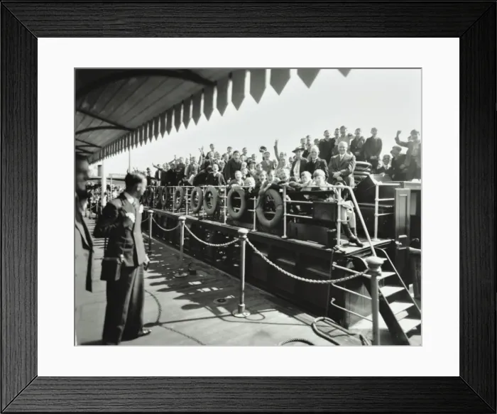 Framed Print : Children aboard a steamer moored at Westminster Pier, London, 1937 Framed Print : Children aboard a steamer moored at Westminster Pier, London, 1937