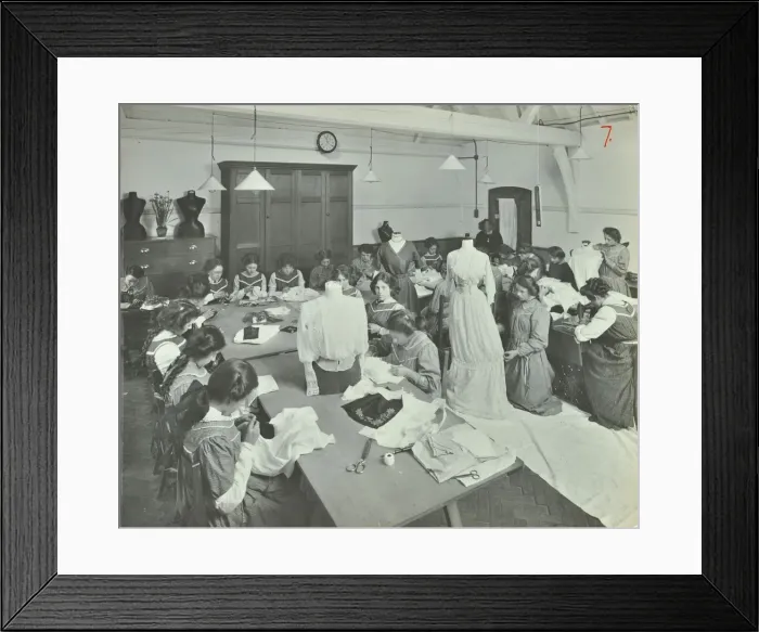Framed Print : Dressmaking class, Hammersmith Trade School for Girls, London, 1911 Framed Print : Dressmaking class, Hammersmith Trade School for Girls, London, 1911