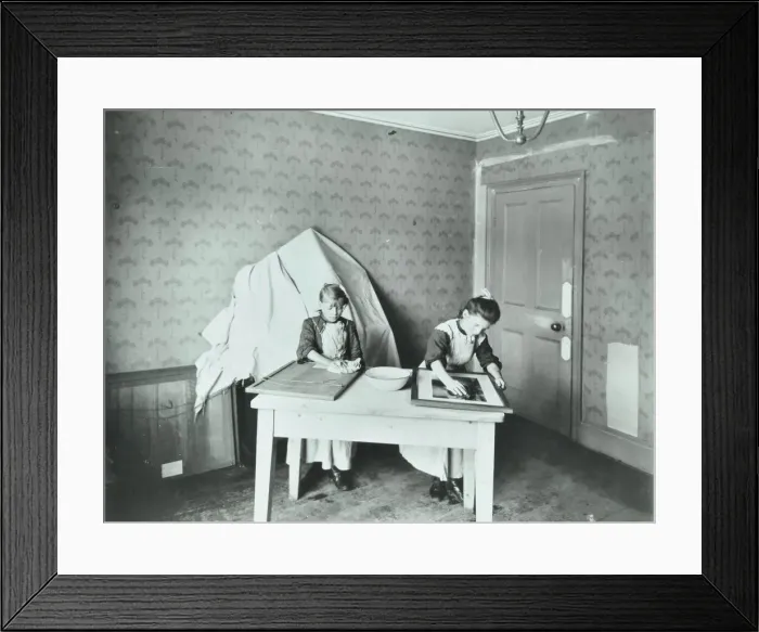 Framed Print : Spring cleaning; housewifery lesson, Denmark Hill School, Dulwich, London, 1908 Framed Print : Spring cleaning; housewifery lesson, Denmark Hill School, Dulwich, London, 1908