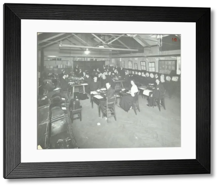 Framed Print : Typewriting examination class, Queens Road Evening Institute, London, 1908 Framed Print : Typewriting examination class, Queens Road Evening Institute, London, 1908