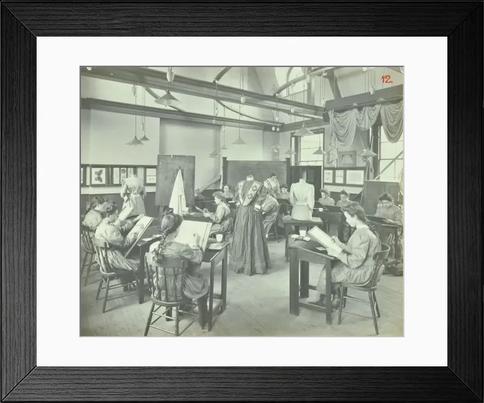 Framed Print : Ready made clothing class, Shoreditch Technical Institute, London, 1907 Framed Print : Ready made clothing class, Shoreditch Technical Institute, London, 1907