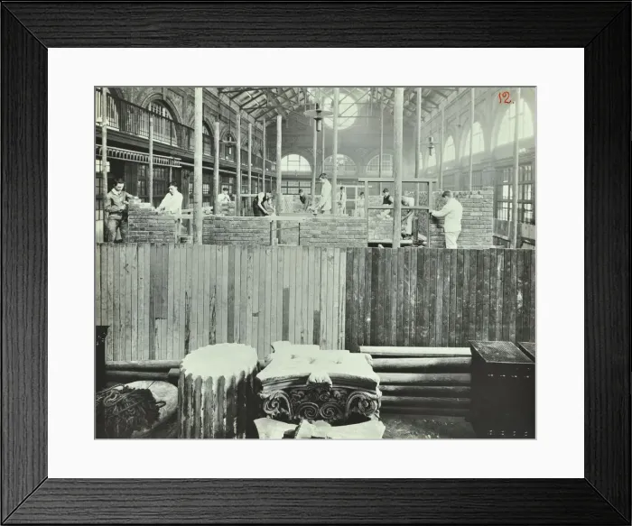 Framed Print : Building class, School of Building, Brixton, London, 1911 Framed Print : Building class, School of Building, Brixton, London, 1911