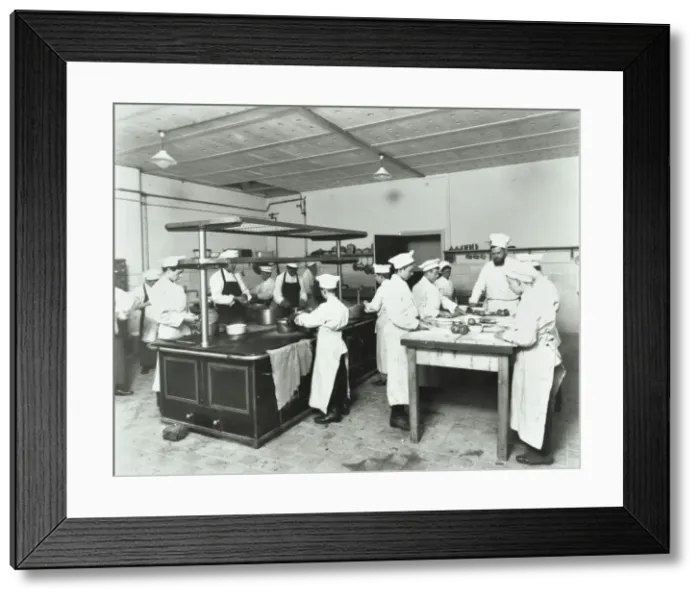 Framed Print : Male cookery students, Westminster Technical Institute, London, 1910 Framed Print : Male cookery students, Westminster Technical Institute, London, 1910