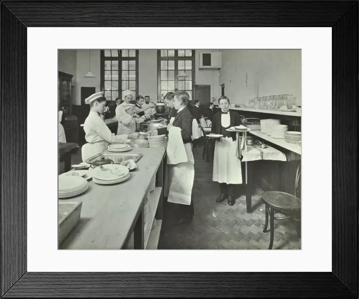 Framed Print : Student waiters, Westminster Technical Institute, London, 1914 Framed Print : Student waiters, Westminster Technical Institute, London, 1914
