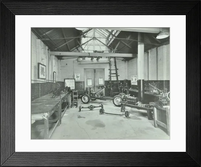 Framed Print : Motor car engine laboratory, Borough Polytechnic, Southwark, London, 1936 Framed Print : Motor car engine laboratory, Borough Polytechnic, Southwark, London, 1936