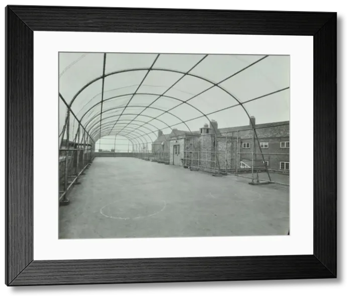 Framed Print : Playground on roof, School of Building, Brixton, London, 1936 Framed Print : Playground on roof, School of Building, Brixton, London, 1936