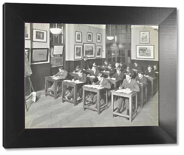 Bookkeeping class for men, Blackheath Road Evening Institute, London, 1914