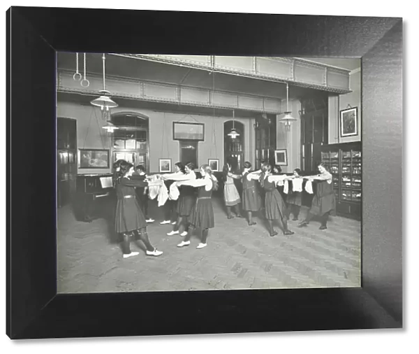 Girls morris dancing, Cosway Street Evening Institute for Women, London, 1914