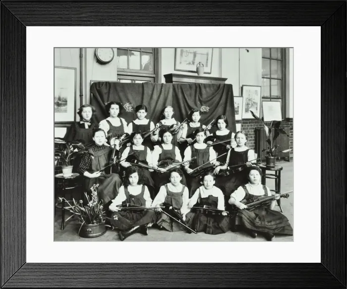 Framed Print : Violinists, Myrdle Street Girls School, Stepney, London, 1908 Framed Print : Violinists, Myrdle Street Girls School, Stepney, London, 1908