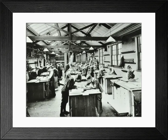 Framed Print : Handicraft lesson, Hackney Downs School, London, 1911 Framed Print : Handicraft lesson, Hackney Downs School, London, 1911