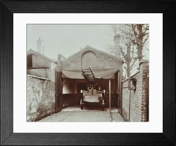 Framed Print : Fire engine at Streatham Fire Station, London, 1903 Framed Print : Fire engine at Streatham Fire Station, London, 1903
