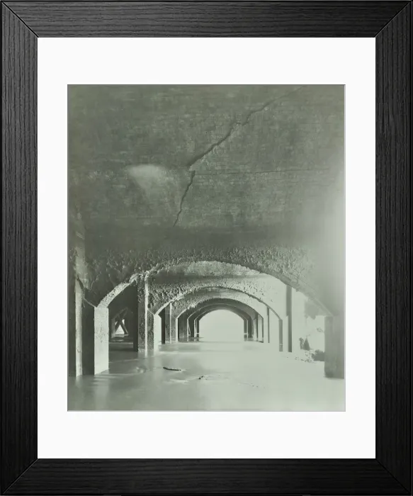 Framed Print : Cracks in the brickwork from wartime bombing, Beckton Sewage Works, London, 1946 Framed Print : Cracks in the brickwork from wartime bombing, Beckton Sewage Works, London, 1946