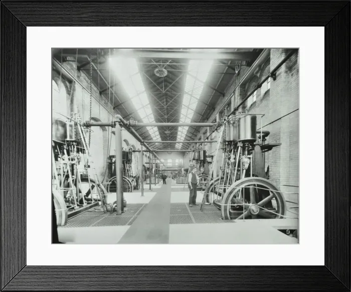 Framed Print : Interior of engine the house at Crossness Sewage Treatment Works, London, 1894 Framed Print : Interior of engine the house at Crossness Sewage Treatment Works, London, 1894