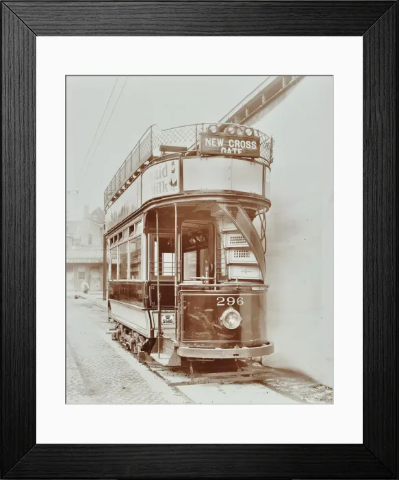 Framed Print : Double-decker electric tram, 1907 Framed Print : Double-decker electric tram, 1907