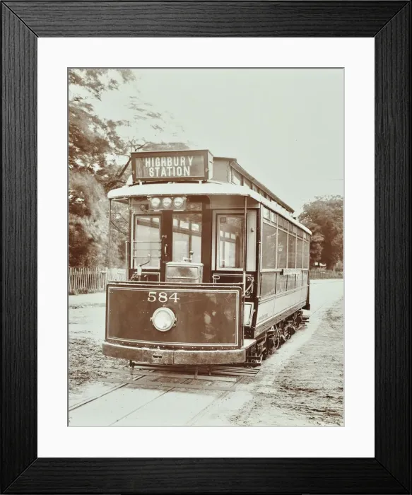 Framed Print : Single-decker electric tram, 1907 Framed Print : Single-decker electric tram, 1907