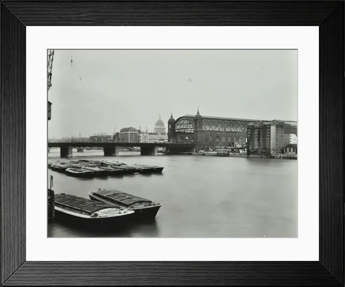 Framed Print : View across the Thames to Cannon Street Station, London, 1958 Framed Print : View across the Thames to Cannon Street Station, London, 1958