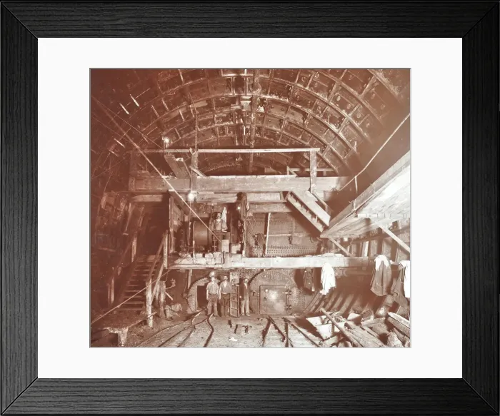 Framed Print : Bulkhead to retain compressed air in Rotherhithe Tunnel, London, October 1906