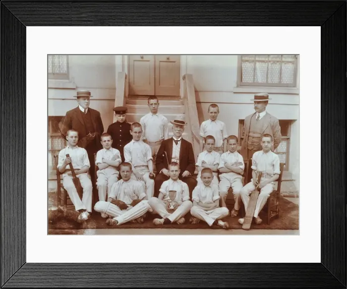 Framed Print : Cricket team at the Boys Home Industrial School, London, 1900 Framed Print : Cricket team at the Boys Home Industrial School, London, 1900