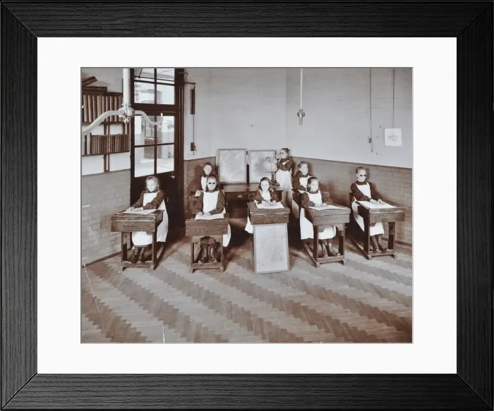 Framed Print : Geography lesson at Elm Lodge Residential School for Elder Blind Girls, London, 1908 Framed Print : Geography lesson at Elm Lodge Residential School for Elder Blind Girls, London, 1908