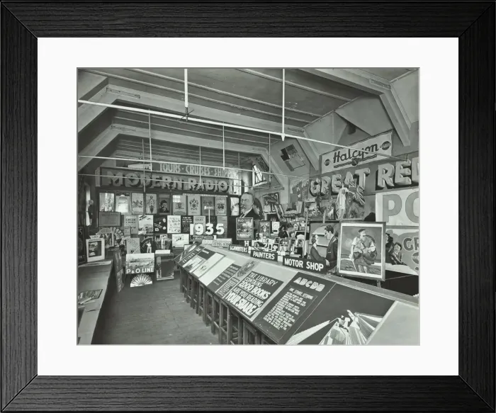 Framed Print : Display of posters at a training centre, Deptford, London, 1935 Framed Print : Display of posters at a training centre, Deptford, London, 1935