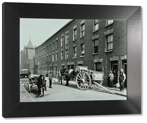 Dustmen and dust cart in Beckett Street, Camberwell, London, 1903