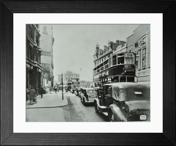 Framed Print : Traffic on the New Kent Road, Southwark, London, 1947 Framed Print : Traffic on the New Kent Road, Southwark, London, 1947