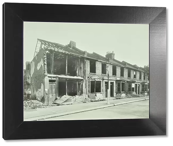 Bombed houses, Trigo Road, Poplar, London, WWII, 1943