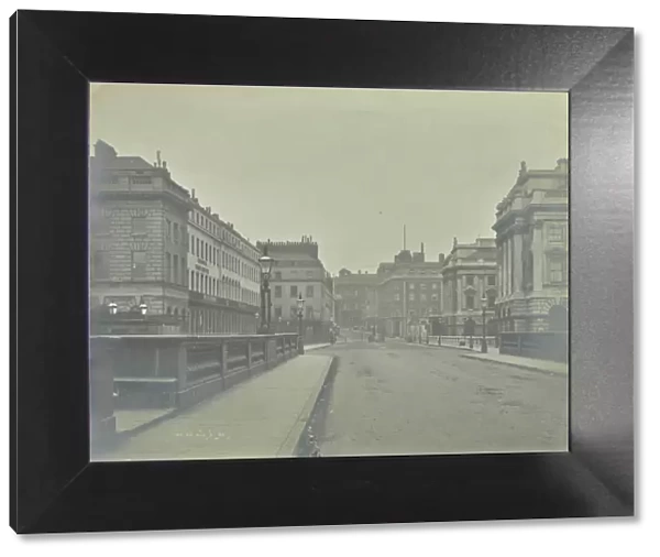 Empty streets at Lancaster Place, seen from Waterloo Bridge, London, 1896