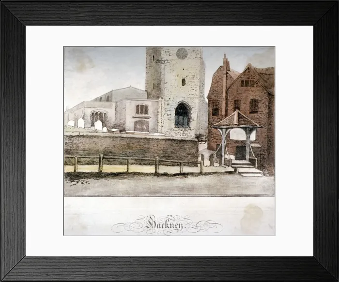 Framed Print : View of the Church of St John at Hackney, London, c1795 Framed Print : View of the Church of St John at Hackney, London, c1795