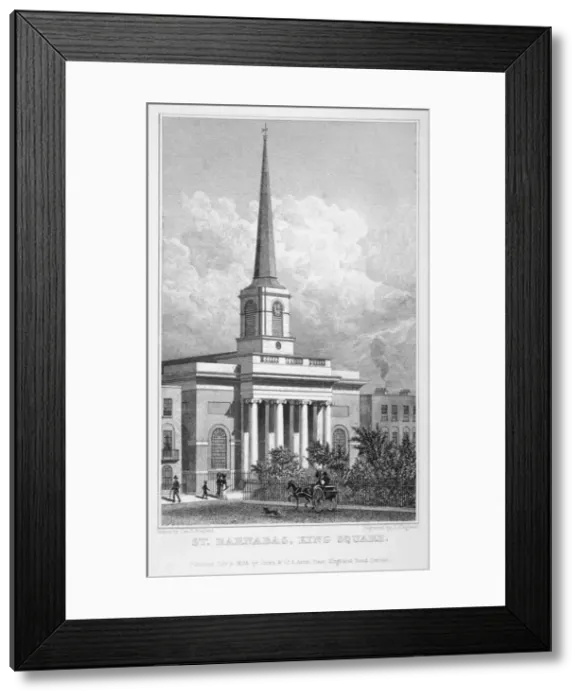 Framed Print : Church of St Barnabas, King Square, Bunhill Fields, Finsbury, London, 1828. Artist Framed Print : Church of St Barnabas, King Square, Bunhill Fields, Finsbury, London, 1828. Artist
