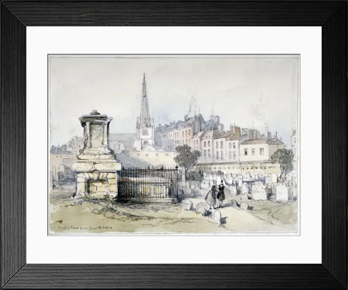Framed Print : View of Bunhill Row from Bunhill Fields, Finsbury, Islington, London, c1860. Artist Framed Print : View of Bunhill Row from Bunhill Fields, Finsbury, Islington, London, c1860. Artist