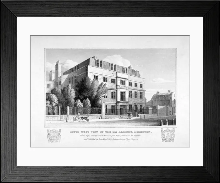 Framed Print : South-west view of the Kings Head Academy, Homerton, Hackney, London, 1825. Artist Framed Print : South-west view of the Kings Head Academy, Homerton, Hackney, London, 1825. Artist