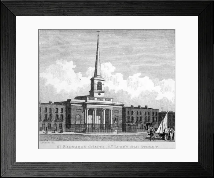 Framed Print : St Barnabas Chapel, Finsbury, London, c1820. Artist Framed Print : St Barnabas Chapel, Finsbury, London, c1820. Artist