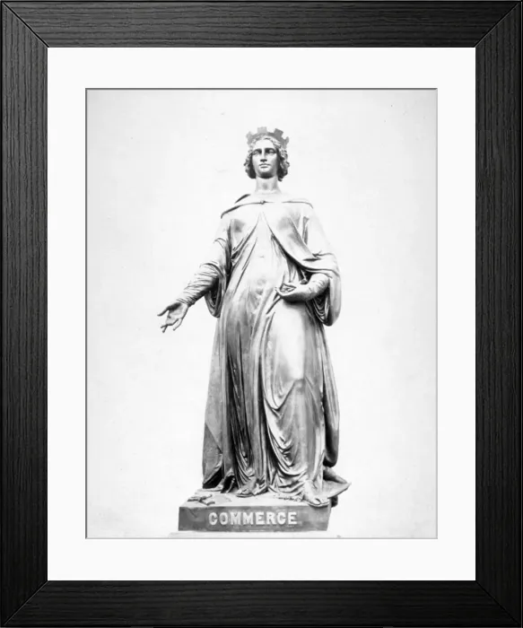 Framed Print : Bronze statue of Commerce, located on the south parapet of Holborn Viaduct, London, 1869 Framed Print : Bronze statue of Commerce, located on the south parapet of Holborn Viaduct, London, 1869